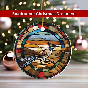 Greater Roadrunner Christmas Ornament Ceramic W Stained Glass Design Print Southwest Roadrunner Ornament Bird Lover Feeder Bird Watcher Gift - Etsy