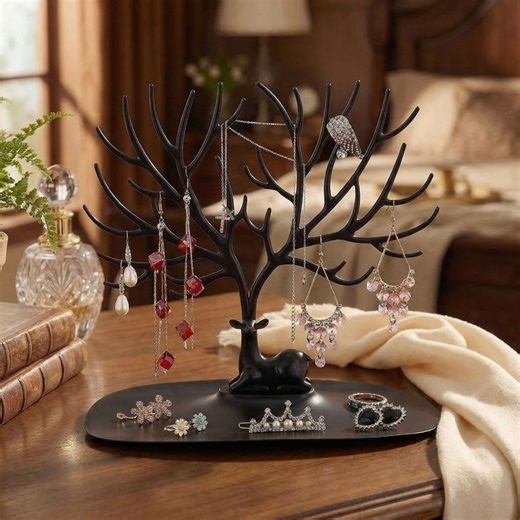 Jewelry Tree Holder Stand, Necklace & Earring Organizer Display, Antler Jewelry Rack With Tray, Gift for Her, Home Decor - Etsy