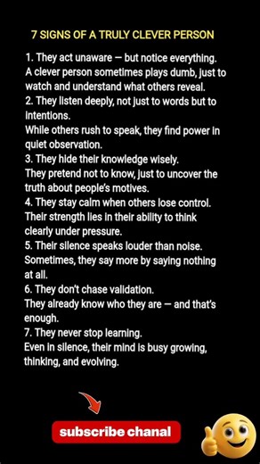 7 SIGNS OF A TRULY CLEVER PERSON