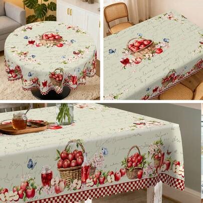 Elegant Floral Tablecloths, Round & Rectangle Options, Decorative Table Covers For Kitchen, Dining, Parties & Everyday Use | SHEIN