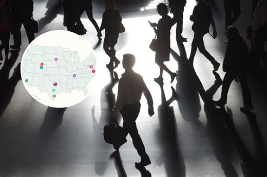 Map Shows Hardest-Working Cities in US