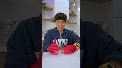 Eating passion fruit without opening it at all