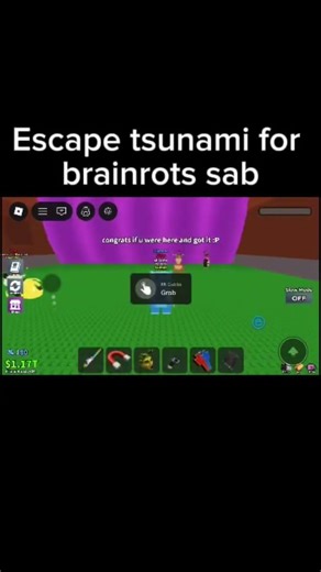Escape tsunami for brainrot sab #roblox #rblx #robloxmemes #cat #amazingroblox #videogamememes #sab