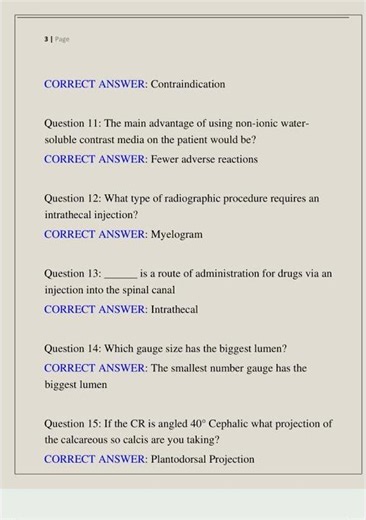 ARRT test bank Questions and answers