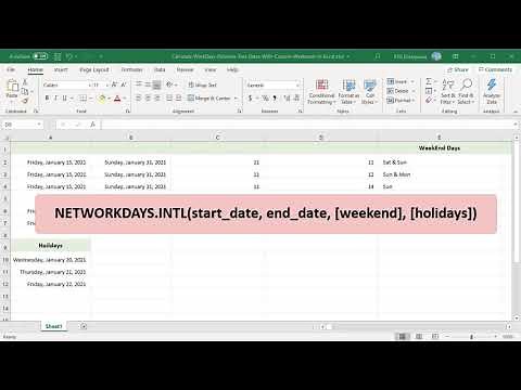 Calculate Working Days Between Two Dates with Custom Weekends in Excel - Office 365