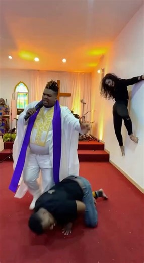 Pastor casting out demons