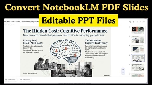 How to Convert Ai Generated NotebookLM PDF to Editable PowerPoint Presentations | James R.