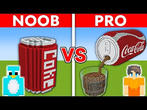 NOOB vs PRO: COCA COLA House Build Challenge in Minecraft