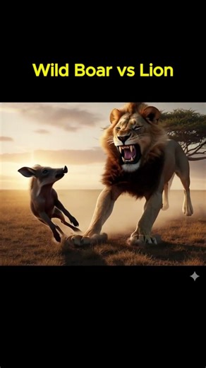 Wild Boar vs Lion