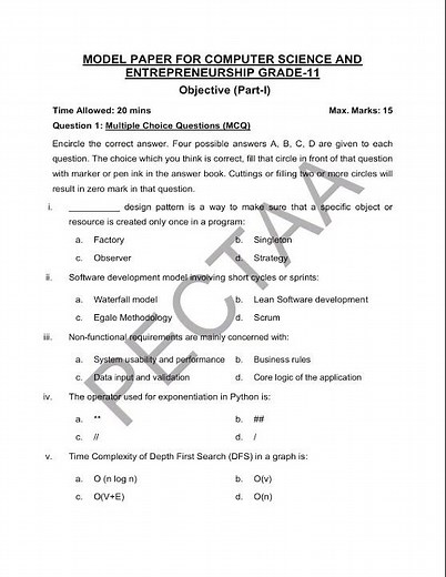 11thClass | 1styear | Computer | Smart Syllabus | 2025-26 |model paper #student #exam #education #f