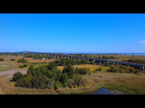 🚁 Reedy Point Bridge DE | Route 9 Drone Flyover 🌉✨ Chesapeake & Delaware Canal in 4K 🌊