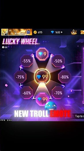 This New Troll Emote Is TOO FUNNY 😂 Free Fire New Lucky Wheel Event 🎉🔥 #shorts