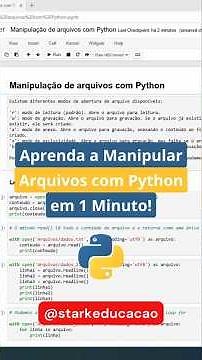 Aprenda a Manipular Arquivos com Python em 1 Minuto! | #python