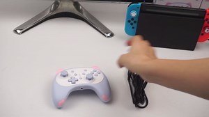 IINE Cute Switch Controller, Cartoon Kitten Switch Controllers Wireless, Kawaii Light Switch Gaming PC Controller with TURBO/Double Vibration Function, Orange