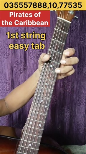 Pirates of the Caribbean Theme Song on 1 String Guitar!