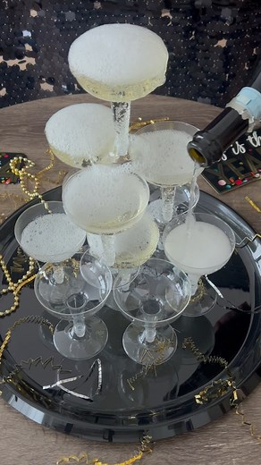 28K views · 47 reactions | Cheers to a sparkling future 壟✨ Watch to learn how to assemble a DIY champagne tower, perfect for your New Year's celebration ✨ https://bit.ly/3tikKe6 | Party City | Facebook