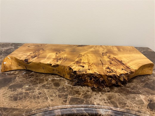 Romanian Burl Live Edge Serving Tray | Rustic Luxury Wood Platter (21.6") - Etsy