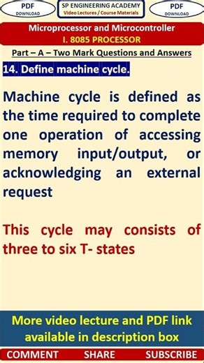 14MP Microprocessor and Microcontroller Define machine cycle