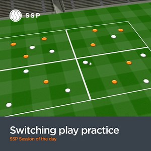 57K views · 1.4K reactions | Whites have to make three passes before switching the ball to the opposite square, to earn a point. If the oranges win the ball, they feed it back to the squares that they have the overload in and repeat the process. Today’s session of the day on switching play…☄️ | SportSessionPlanner.com | Facebook