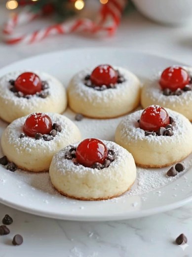 2.2K views | Christmas Maraschino Cherry Shortbread Cookies Festive...