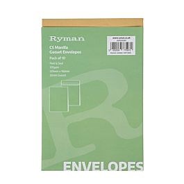 Ryman Heavy Duty Gusset Envelopes C5 120gsm Peel & Seal Pack of 10