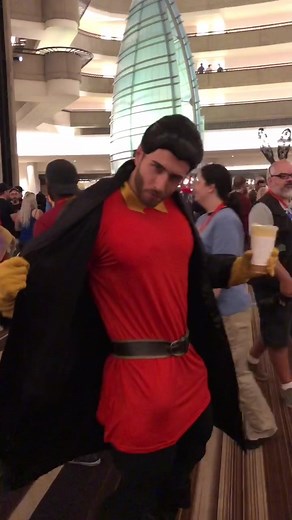 Muscle Transformation with Gaston Coffee Cosplay at Disney World