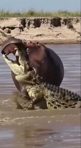 Hippo vs Crocodile Intense USAanimal River Showdown