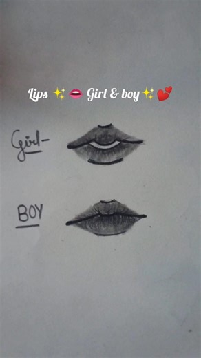 Easy Lips Drawing Tutorial (Boy & Girl) 😍 Beginner Friendly! #drawing #art #lip's art #lipsart #💕✨👄