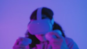 Gamer boy boxing with VR glasses - Free Stock Video