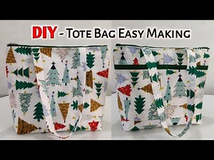 DIY Tote Bag Easy Making | How to make homemade Handbag with Pockets | Bag cutting and stitching
