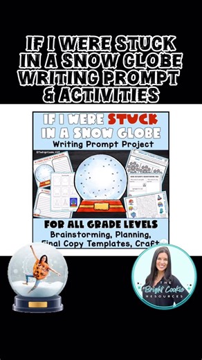 A new winter writing prompt and activities up on @thebrightcookie! Snow globe craft and directed drawing lesson included! #TheBrightCookie #wintercrafts #elementary #teachersofinstagram #teacherspayteachers | The Bright Cookie