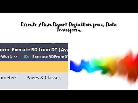 Execute / Run Report Definition from Data Transform #pega #pegavideo