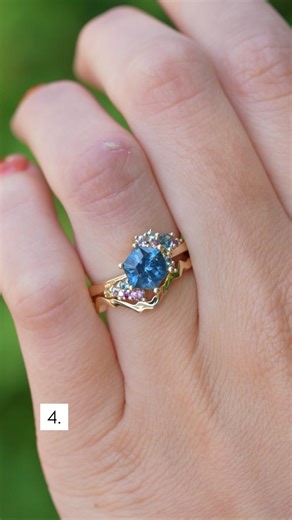 2.5K views · 31 reactions | Bespoke wedding sets we've created recently 﫶 As always, we are here to remind you that there are no rules when it comes to your engagement ring and wedding band! Play with texture, shape, and accent stones to create your dream stack ✨ #EarthsTreasury #FindYourColor #SapphireEngagementRing #EngagementRing #Jewelry #WeddingBands #EngagementRingInspo #Sapphires | Earth's Treasury | Facebook