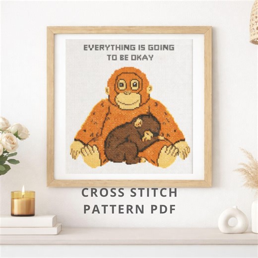 Punch Monkey Cross Stitch Pattern, Beginner Friendly, Needlepoint Canvas, (instant PDF Download), Digital Chart Design - Etsy