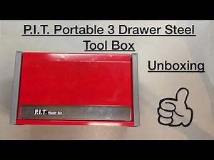 P.I.T. Portable 3 Drawer Steel Tool Box | Red | Unboxing