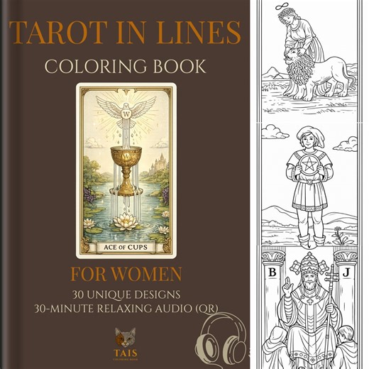Mystical Tarot Coloring Book for Women – 30 Pages, Relaxing Audio (digital Download) - Etsy