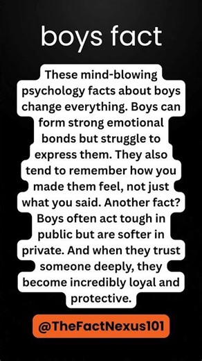 Mind Blowing Psychology Facts About Boys