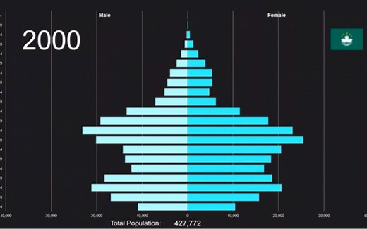 [Population Pyramid]中国澳门人口金字塔演化历史及预测(1950~2100)