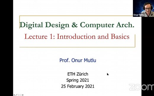 Onur Mutlu - 数字设计与计算机体系结构（Digital Design and Computer Architecture） 2021