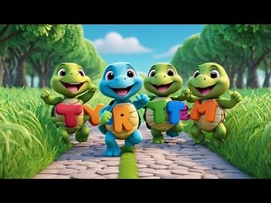 Three Baby Turtles Say A B C | ABC Song for Kids | Learn Alphabet with Turtles