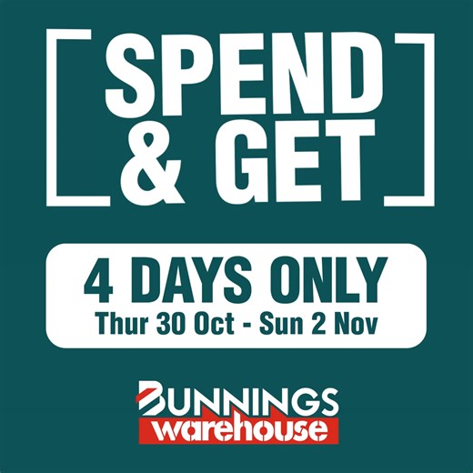 Our leading brands Spend & Get is on now! ​ Until Sunday 2 Nov, purchase any product from 11 leading trade tool brands and receive Bunnings e-Gift Cards! T&C's and exclusions apply. 🧰 | Bunnings Warehouse Australia