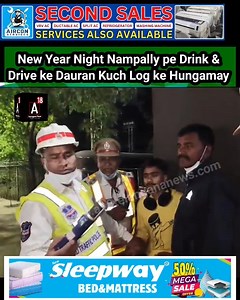 8.6K views · 175 reactions | New Year Night Nampally pe Drink & Drive ke Dauran Kuch Log ke Hungamay | A18 Telangana News | Facebook