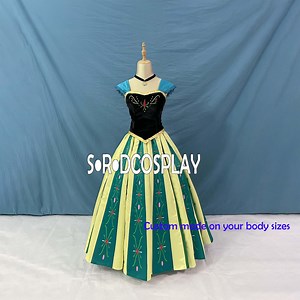 Princess Anna Dress Frozen Anna Dress Printed Flowers Cosplay Costume Woman Girls Adult Halloween Dress - Etsy