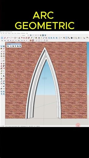 ✅TUTORIAL ARC GEOMETRIC Sketchup #youtubeshorts #new #sketchup #viralvideo #trending