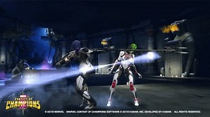 Proxima Midnight's staff is really useful in combat. Especially when fighting off three vampires that are huddled together. | Marvel Contest of Champions