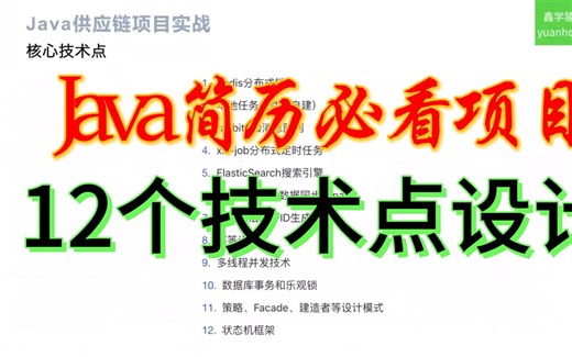 java简历必看项目的：12个技术点设计