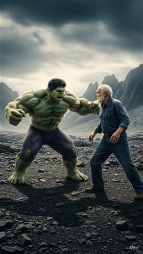 Hulk vs Old Man 😱#aishorts #hulk #shortvideo #marvel #ai #shot