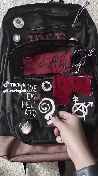 i still have so much i want to add but for the start of the year its perfect !!! #emo #alt #alternative #scene #emoboy #hehim #transmasc #patch #patchwork #patchbackpack #diy #customize #meow #fyppppppppppppppppppppppp