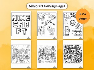 6 Printable Minecraft Coloring Pages, Coloring Book, Kids Activities, Colouring Pages for Kids, Colouring Book for Children, Digital File - Etsy