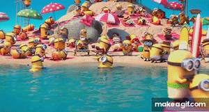 Despicable Me 2 - Beach Minions on Make a GIF